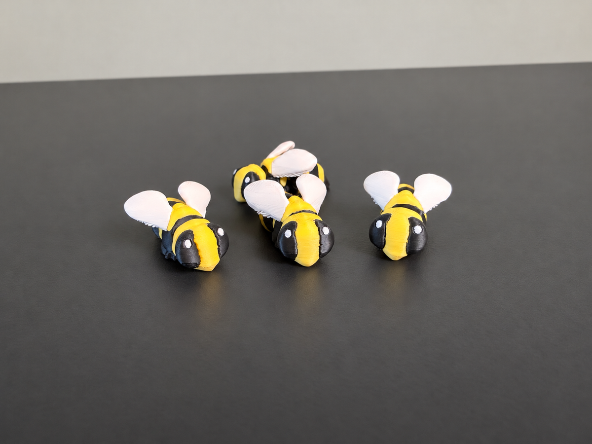 Yellow and black bumblebee fidget prints