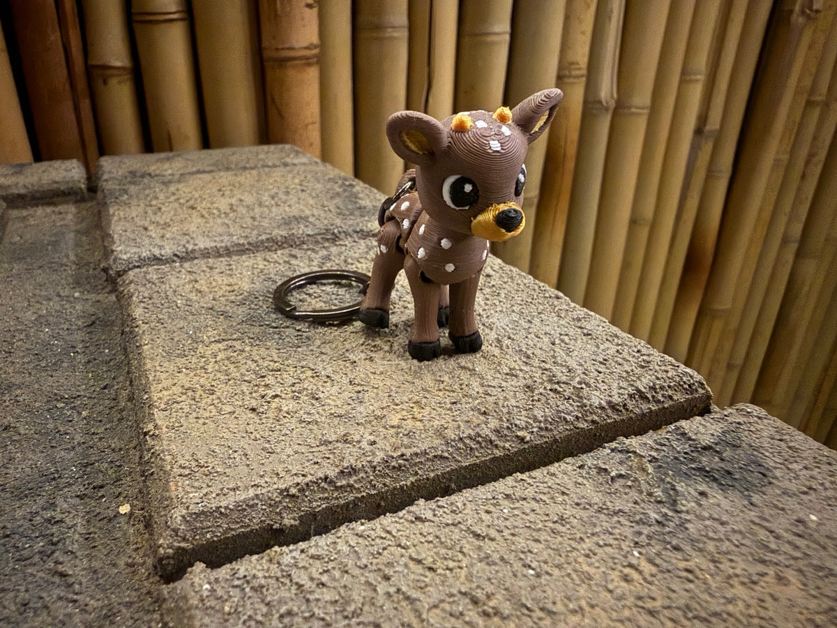 Original photograph of brown spotted deer keychain